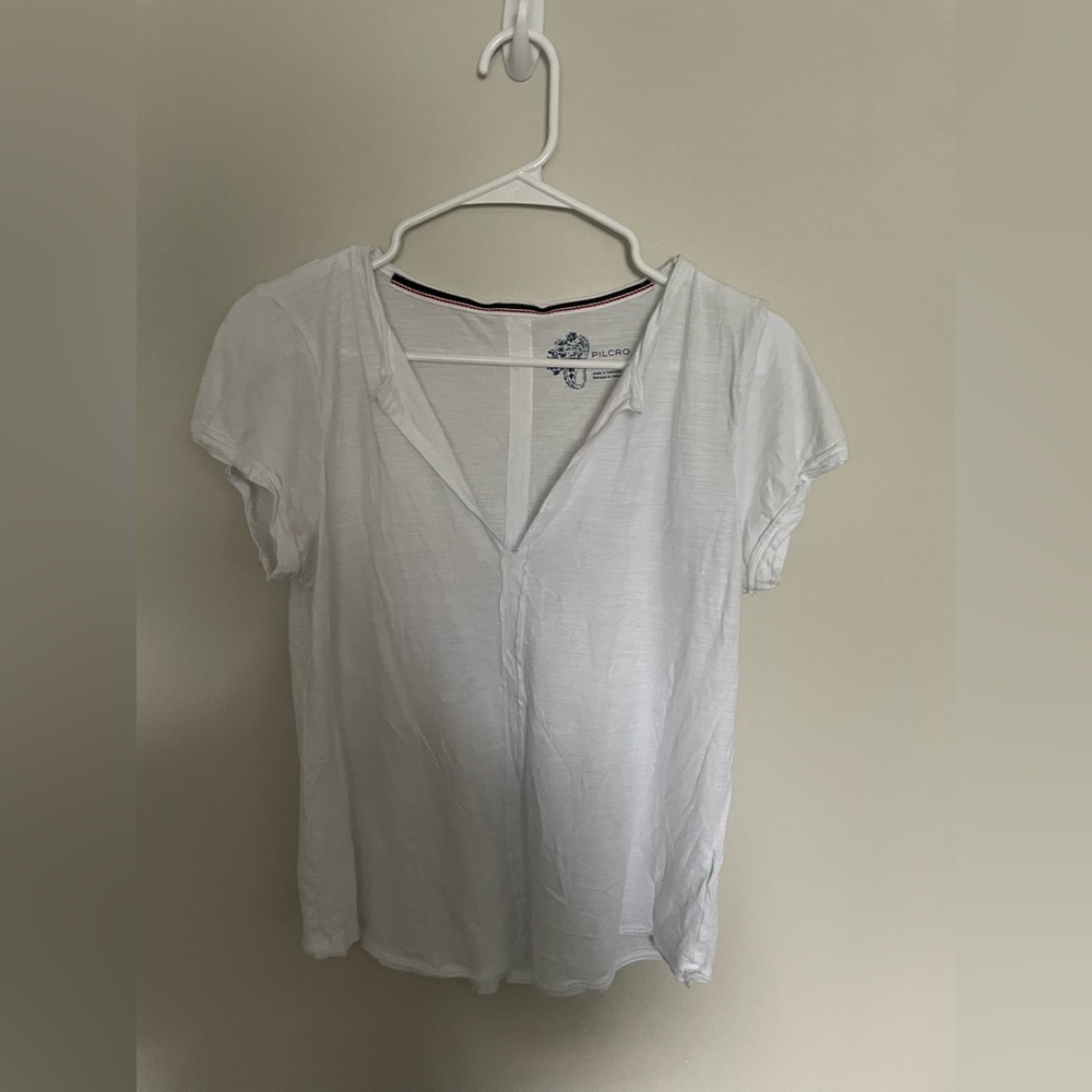 Pilcro White V-Neck T-Shirt